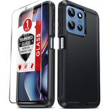 LeYi for Moto-G-5G-2025 Case with Screen Protector X1, Moto G 5G 2025 Case 3 in 1 Rugged Shockproof Android Cover Funda para Moto G2025