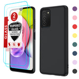 LeYi for Galaxy A03S Cases, Samsung Galaxy A03S with Tempered Glass Screen Protectors, Soft Silicone Ultra Slim Shockproof Cover with Anti-Scratch Microfiber Lining A03S Case