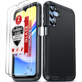 LeYi for Samsung-Galaxy-A15-5G Case with Screen Protector X2, Samsung Galaxy A15 5G Case 3 in 1 Rugged Shockproof Android Cover Funda A15 5G