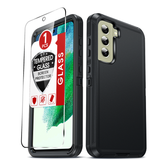 LeYi for Samsung-Galaxy-S21-FE Case with Screen Protector X1, Samsung Galaxy S21 FE Case 3 in 1 Rugged Shockproof Android Cover Funda S21FE