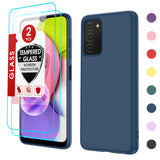 LeYi for Galaxy A03S Cases, Samsung Galaxy A03S with Tempered Glass Screen Protectors, Soft Silicone Ultra Slim Shockproof Cover with Anti-Scratch Microfiber Lining A03S Case