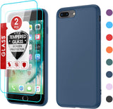 LeYi for iPhone 7 Plus/8 Plus Cases, 7 Plus/8 Plus Cover with Tempered Glass Screen Protectors, Soft Silicone Ultra Slim Shockproof Cover with Anti-Scratch Microfiber Lining 7 Plus/8 Plus Case