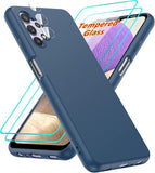 LeYi for Galaxy A32 5G Phone Cases, Samsung A32 Phone Cover with Tempered Glass Screen Protectors, Soft Silicone Ultra Slim Shockproof Cover with Anti-Scratch Microfiber Lining Galaxy A32 Case