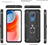 LeYi for Motorola Moto G Play 2021 Case, Motorola G Play 2021 Phone Case with Glass Screen Protector Replacement, Military-Grade Shockproof Magnetic Ring Stand Cell Android Case Cover