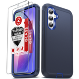 LeYi for Samsung-Galaxy-A54-5G Case with Screen Protector X2, Samsung Galaxy A54 5G Case 3 in 1 Rugged Shockproof Android Cover Funda A54 5G