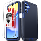 LeYi for Samsung-Galaxy-A15-5G Case with Screen Protector X2, Samsung Galaxy A15 5G Case 3 in 1 Rugged Shockproof Android Cover Funda A15 5G