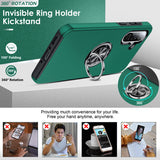 LeYi for Samsung Galaxy A36 5G Case with Glass Screen Protector and Lens Protector, Shockproof Heavy Duty Protective Slim Fit Samsung Galaxy A36 5G Cell Phone Case Cover with Rotatable Ring Holder Magnetic Kickstand for Women