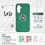 LeYi for Samsung Galaxy A56 5G Case with Glass Screen Protector and Lens Protector, Shockproof Heavy Duty Protective Slim Fit Samsung Galaxy A56 5G Cell Phone Case Cover with Rotatable Ring Holder Magnetic Kickstand for Women