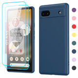 LeYi for Google Pixel 6A Cases, Pixel 6A Cover with Tempered Glass Screen Protectors, Soft Silicone Ultra Slim Shockproof Cover with Anti-Scratch Microfiber Lining 6A Case