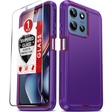 LeYi for Moto-G-5G-2025 Case with Screen Protector X1, Moto G 5G 2025 Case 3 in 1 Rugged Shockproof Android Cover Funda para Moto G2025