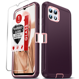LeYi for TCL-Revvl-7 with Screen Protector X1, TCL Revvl 7 Case 3 in 1 Rugged Shockproof Android Cover Funda Revvl7