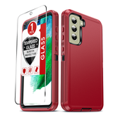 LeYi for Samsung-Galaxy-S21-FE Case with Screen Protector X1, Samsung Galaxy S21 FE Case 3 in 1 Rugged Shockproof Android Cover Funda S21FE