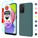 LeYi for Galaxy A03S Cases, Samsung Galaxy A03S with Tempered Glass Screen Protectors, Soft Silicone Ultra Slim Shockproof Cover with Anti-Scratch Microfiber Lining A03S Case