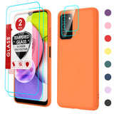 LeYi for Galaxy A03S Cases, Samsung Galaxy A03S with Tempered Glass Screen Protectors, Soft Silicone Ultra Slim Shockproof Cover with Anti-Scratch Microfiber Lining A03S Case