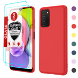 LeYi for Galaxy A03S Cases, Samsung Galaxy A03S with Tempered Glass Screen Protectors, Soft Silicone Ultra Slim Shockproof Cover with Anti-Scratch Microfiber Lining A03S Case