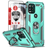 LeYi for Motorola Moto G Stylus 5G 2021 Case, Motorola G Stylus 5G 2021 Phone Case with Glass Screen Protector Replacement, Military-Grade Shockproof Magnetic Ring Stand Cell Android Case Cover
