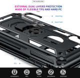 LeYi for iPhone XS Max Phone Case, iPhone XS Max Phone Case with Glass Screen Protector Replacement, Military-Grade Shockproof Magnetic Ring Stand Cell Android Case Cover