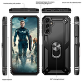 LeYi for Samsung Galaxy A14 4G 5G Case with Glass Screen Protector Replacement, Military-Grade Shockproof Magnetic Ring Stand Cell Android Case Cover