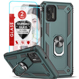 LeYi for Motorola Moto G Stylus 4G 2021 Case, Motorola G Stylus 4G 2021 Phone Case with Glass Screen Protector Replacement, Military-Grade Shockproof Magnetic Ring Stand Cell Android Case Cover