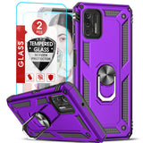 LeYi for Motorola Moto G Stylus 4G 2021 Case, Motorola G Stylus 4G 2021 Phone Case with Glass Screen Protector Replacement, Military-Grade Shockproof Magnetic Ring Stand Cell Android Case Cover