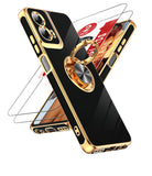 LeYi for Moto G 5G 2024 Case: with 2 Pack Tempered Glass Screen Protector and Rotatable Ring Holder Magnetic Kickstand, Plating Rose Gold Edge Case