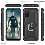 LeYi for Samsung Galaxy A03S Phone Case, Samsung A03S Phone Case with Glass Screen Protector Replacement, Military-Grade Shockproof Magnetic Ring Stand Cell Android Case Cover