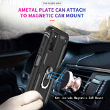 LeYi for Samsung Galaxy A03S Phone Case, Samsung A03S Phone Case with Glass Screen Protector Replacement, Military-Grade Shockproof Magnetic Ring Stand Cell Android Case Cover