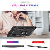 LeYi for Samsung Galaxy A03S Phone Case, Samsung A03S Phone Case with Glass Screen Protector Replacement, Military-Grade Shockproof Magnetic Ring Stand Cell Android Case Cover