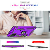LeYi for Samsung Galaxy A03S Phone Case, Samsung A03S Phone Case with Glass Screen Protector Replacement, Military-Grade Shockproof Magnetic Ring Stand Cell Android Case Cover