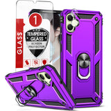 LeYi for Samsung Galaxy A05 Phone Case, Samsung A05 Phone Case with Glass Screen Protector Replacement, Military-Grade Shockproof Magnetic Ring Stand Cell Android Case Cover