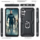 LeYi for Samsung Galaxy A05s Phone Case with 2 Glass Screen Protector Replacement, Military-Grade Shockproof Magnetic Ring Stand Cell Android Case Cover
