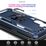 LeYi for Samsung Galaxy A05s Phone Case with 2 Glass Screen Protector Replacement, Military-Grade Shockproof Magnetic Ring Stand Cell Android Case Cover