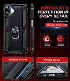 LeYi for Samsung Galaxy A07 Phone Case, Samsung A07 Phone Case with Glass Screen Protector Replacement, Military-Grade Shockproof Magnetic Ring Stand Cell Android Case Cover