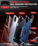 LeYi for Samsung Galaxy A07 Phone Case, Samsung A07 Phone Case with Glass Screen Protector Replacement, Military-Grade Shockproof Magnetic Ring Stand Cell Android Case Cover