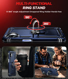LeYi for Samsung Galaxy A07 Phone Case, Samsung A07 Phone Case with Glass Screen Protector Replacement, Military-Grade Shockproof Magnetic Ring Stand Cell Android Case Cover