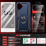 LeYi for Samsung Galaxy A07 Phone Case, Samsung A07 Phone Case with Glass Screen Protector Replacement, Military-Grade Shockproof Magnetic Ring Stand Cell Android Case Cover