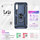 LeYi for Samsung Galaxy A10E Phone Case, Samsung A10E Phone Case with Glass Screen Protector Replacement, Military-Grade Shockproof Magnetic Ring Stand Cell Android Case Cover