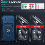 LeYi for Samsung Galaxy A13 4G Phone Case: Samsung A13 4G Case with 2 Tempered Glass Screen Protector, Slide Camera Cover, Ring Stand Holder, Heavy Duty Shockproof para A 13 4G Cover for Women Girl