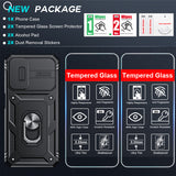 LeYi for Samsung Galaxy A14 4G/5G Phone Case: Samsung Galaxy A14 Case with 2 Tempered Glass Screen Pro Maxtector, Slide Camera Cover, Ring Stand Holder, Heavy Duty Shockproof para Samsung Galaxy A14 Cover for Women Girl