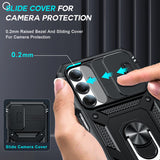 LeYi Samsung A16 5G Phone Case: A16 5G Screen Protector, Magnetic Rotatable Kickstand, Heavy Duty Shockproof