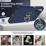 LeYi for Samsung Galaxy A26 5G Case with Glass Screen Protector and Lens Protector, Shockproof Heavy Duty Protective Slim Fit Samsung Galaxy A26 5G Cell Phone Case Cover with Rotatable Ring Holder Magnetic Kickstand for Women