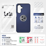 LeYi for Samsung Galaxy A26 5G Case with Glass Screen Protector and Lens Protector, Shockproof Heavy Duty Protective Slim Fit Samsung Galaxy A26 5G Cell Phone Case Cover with Rotatable Ring Holder Magnetic Kickstand for Women