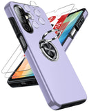 LeYi for Samsung Galaxy A26 5G Case with Glass Screen Protector and Lens Protector, Shockproof Heavy Duty Protective Slim Fit Samsung Galaxy A26 5G Cell Phone Case Cover with Rotatable Ring Holder Magnetic Kickstand for Women