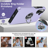 LeYi for Samsung Galaxy A26 5G Case with Glass Screen Protector and Lens Protector, Shockproof Heavy Duty Protective Slim Fit Samsung Galaxy A26 5G Cell Phone Case Cover with Rotatable Ring Holder Magnetic Kickstand for Women