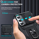 LeYi for Samsung A35-5G Case: Screen Protector X2, Duel Layer Heavy Duty Protection, Camera Cover & Magnetic Kickstand