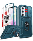 LeYi for Samsung Galaxy A54-5G Phone Case: (2 Packs) Tempered Glass Screen Protector, Slide Camera Cover & Full Body Military-Grade Protection with Kickstand