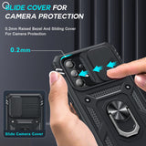 LeYi for Samsung Galaxy A53-5G Phone Case: (2 Packs) Tempered Glass Screen Protector, Slide Camera Cover & Full Body Military-Grade Protection with Kickstand