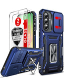 LeYi for Samsung Galaxy A57 5G Phone Case, with Camera Lens Cover Slider, Ring Stand Holder Military Grade Protective Shockproof Armour Cover for Samsung A57