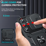 LeYi for Galaxy S24-FE Case: with Screen Protector X 2 Tempered Glass & Magnetic Stand, Dual Layer Protective