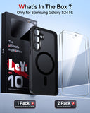 LeYi for Samsung Galaxy S24-FE Case: Compatible with Mag-Safe with Screen Protector, Military-Grade Matte Translucent Soft-Touch Skin Funda para S24FE S 24 FE